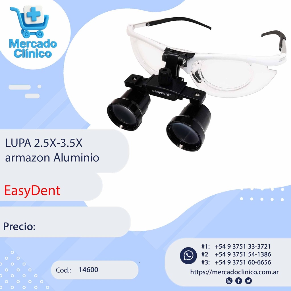 LUPA 2.5X-3.5X Armazon Aluminio -  Easydent