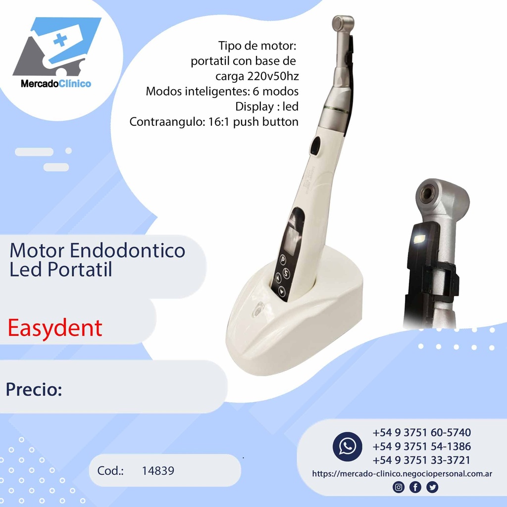Motor Endodontico 100 - Led Portatil - Easydent