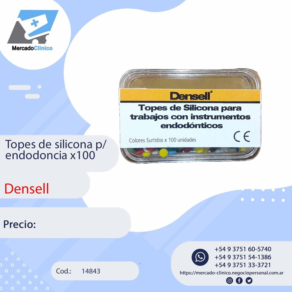 Topes de silicona p/ endodoncia x100 - densell