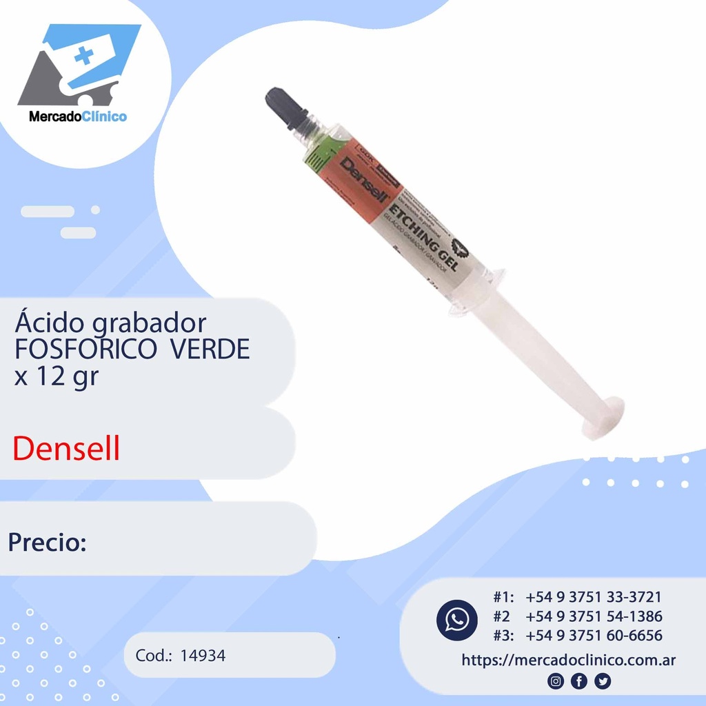 Acido Grabador fosforico - VERDE x 12gr - DENSELL
