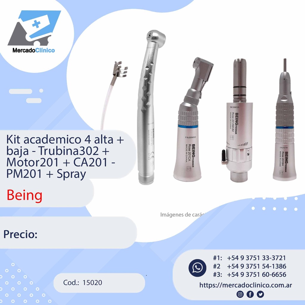 Kit academico 4 alta + baja - Trubina302 +  Motor201 + CA201 -  PM201 + Spray - BEING