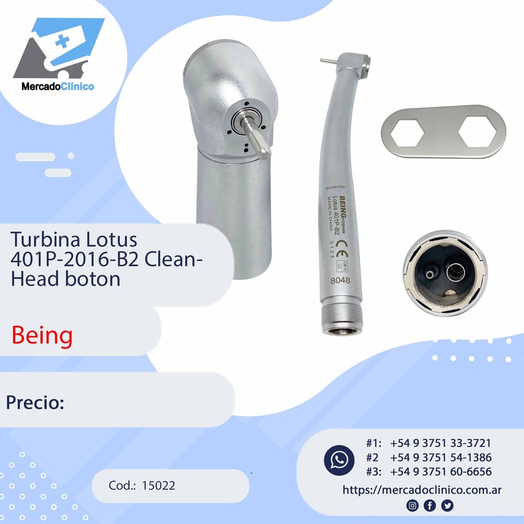 Turbina Lotus  401P-2016-B2 Clean-  Head boton - Being