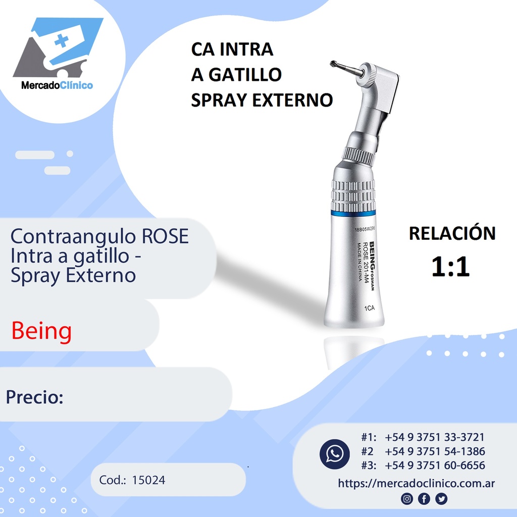 Contraangulo ROSE Intra a gatillo - Spray Externo - Being