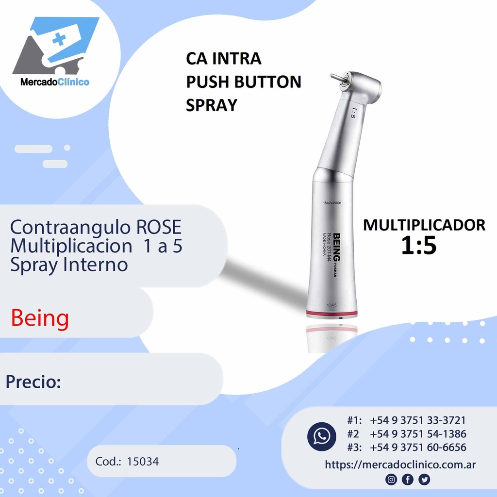 Contraangulo ROSE Multiplicacion 1a 5 Spray Interno -Being