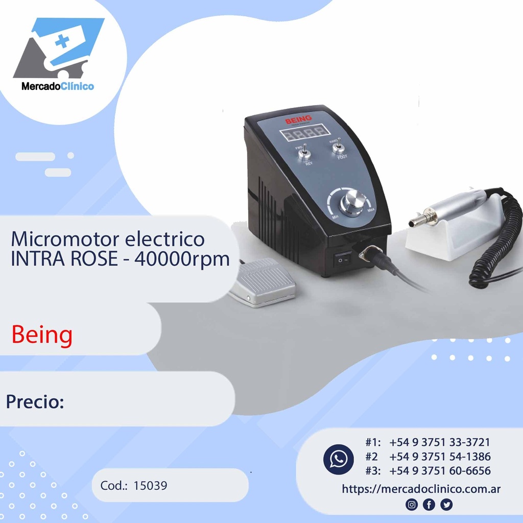 Micromotor electrico  INTRA ROSE - 40000rpm - Being