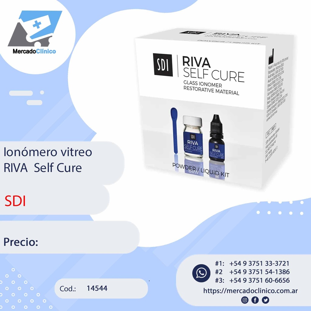 Ionomero de base para obturacion Self Cure - 15gr. RIVA - SDI