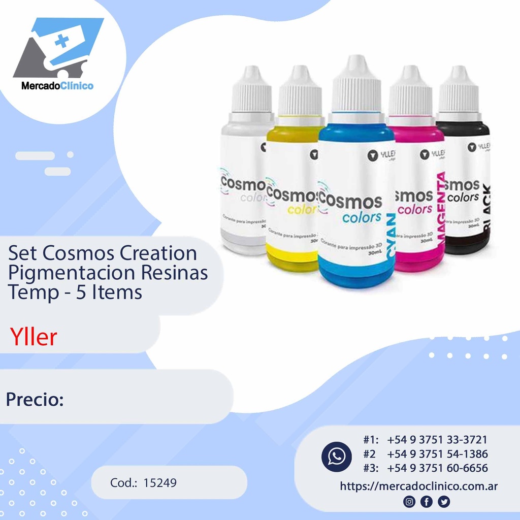 Set Cosmos Creation Pigmentacion Resinas Temp - 5 Items - YLLER