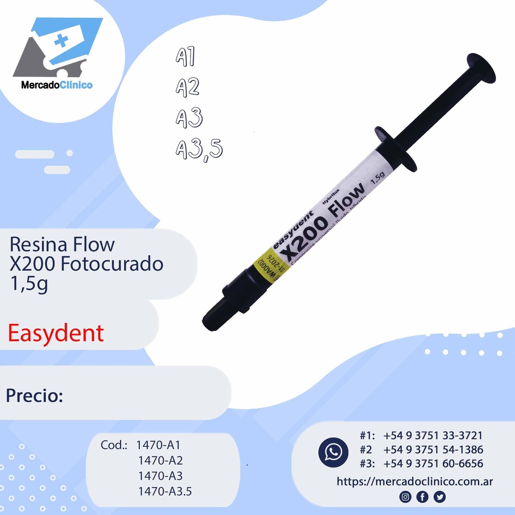 Resina Flow X200 - fotocurada 1,5 g - Easydent