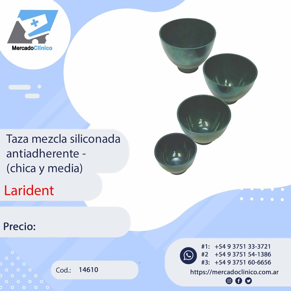 Taza mezcla siliconada antiadherente - (chica y media) - Larident