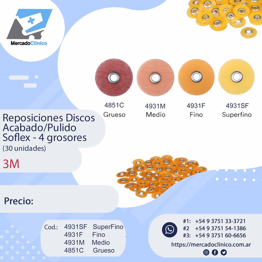 Reposiciones Discos ACABADO / PULIDO - SofLex - 3M