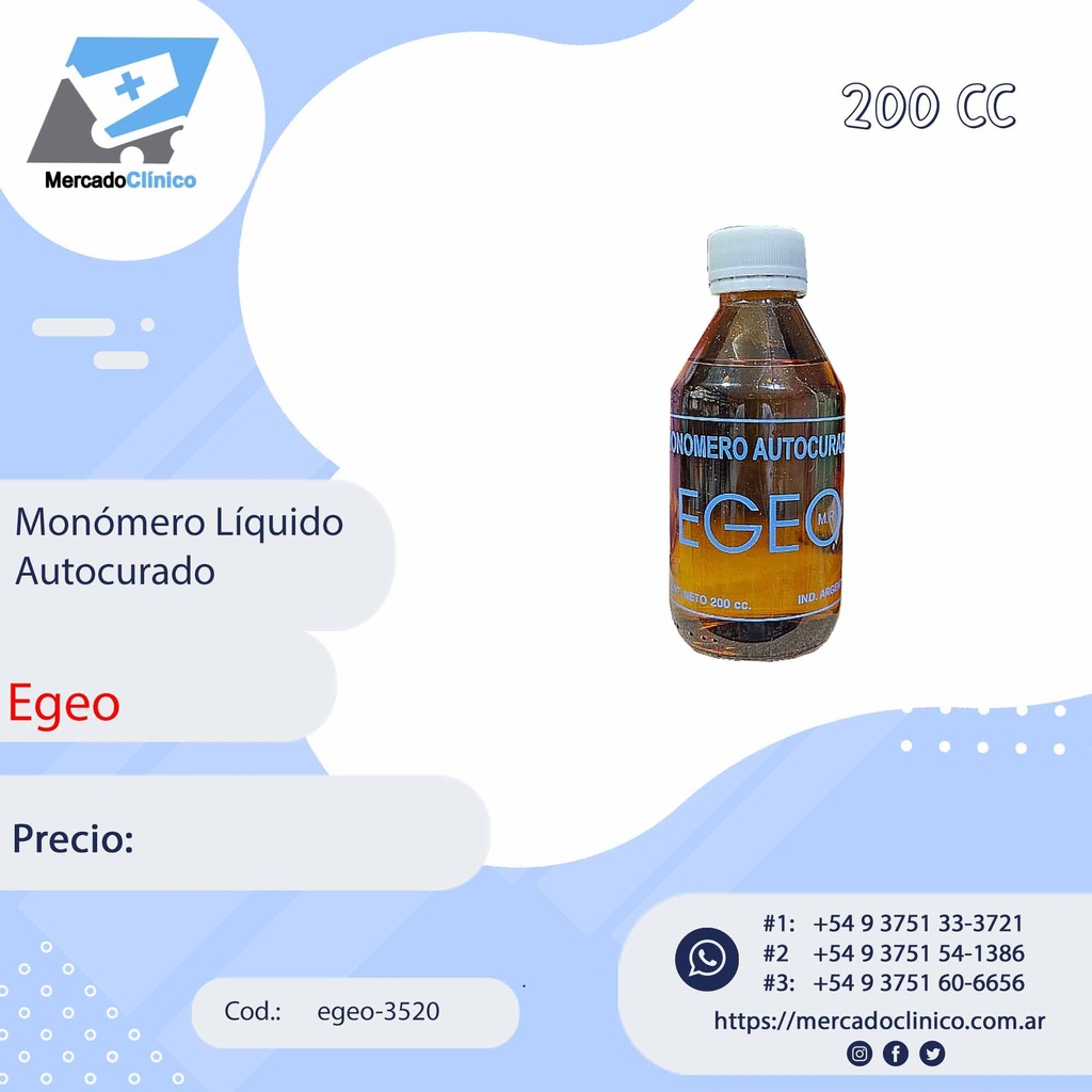 Monómero líquido de Autocurado - EGEO
