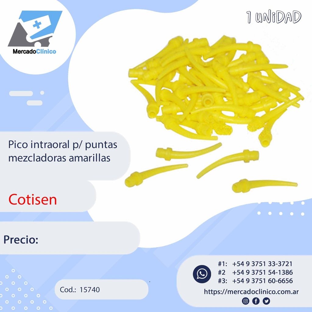 Pico intraoral p/ puntas mezcladoras amarillas - Cotisen