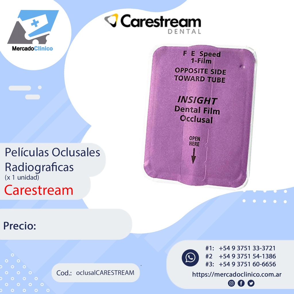 Película Radiografíca Oclusal  (1 Unidad) - Carestream