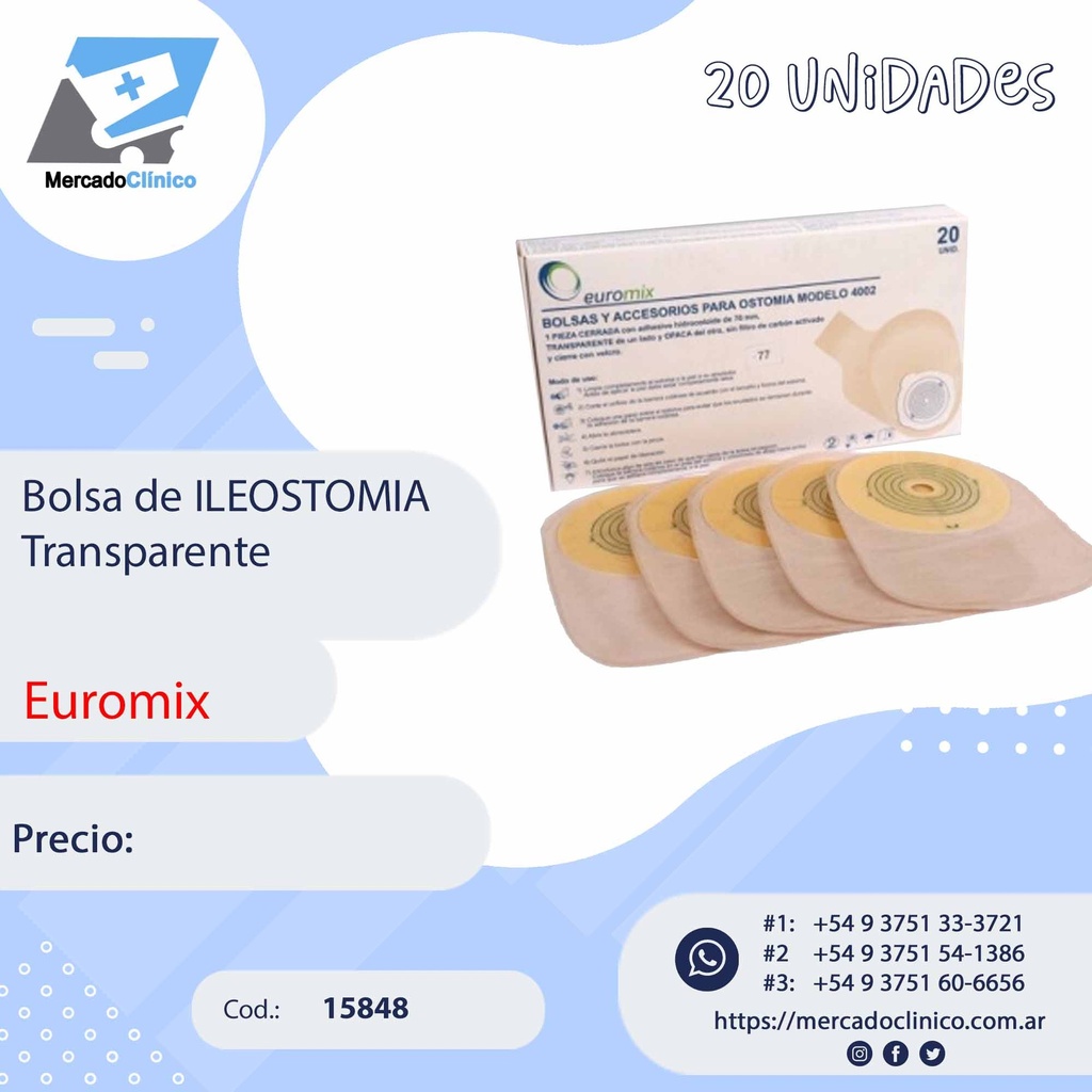 Bolsa de ILEOSTOMIA Transparente - EUROMIX