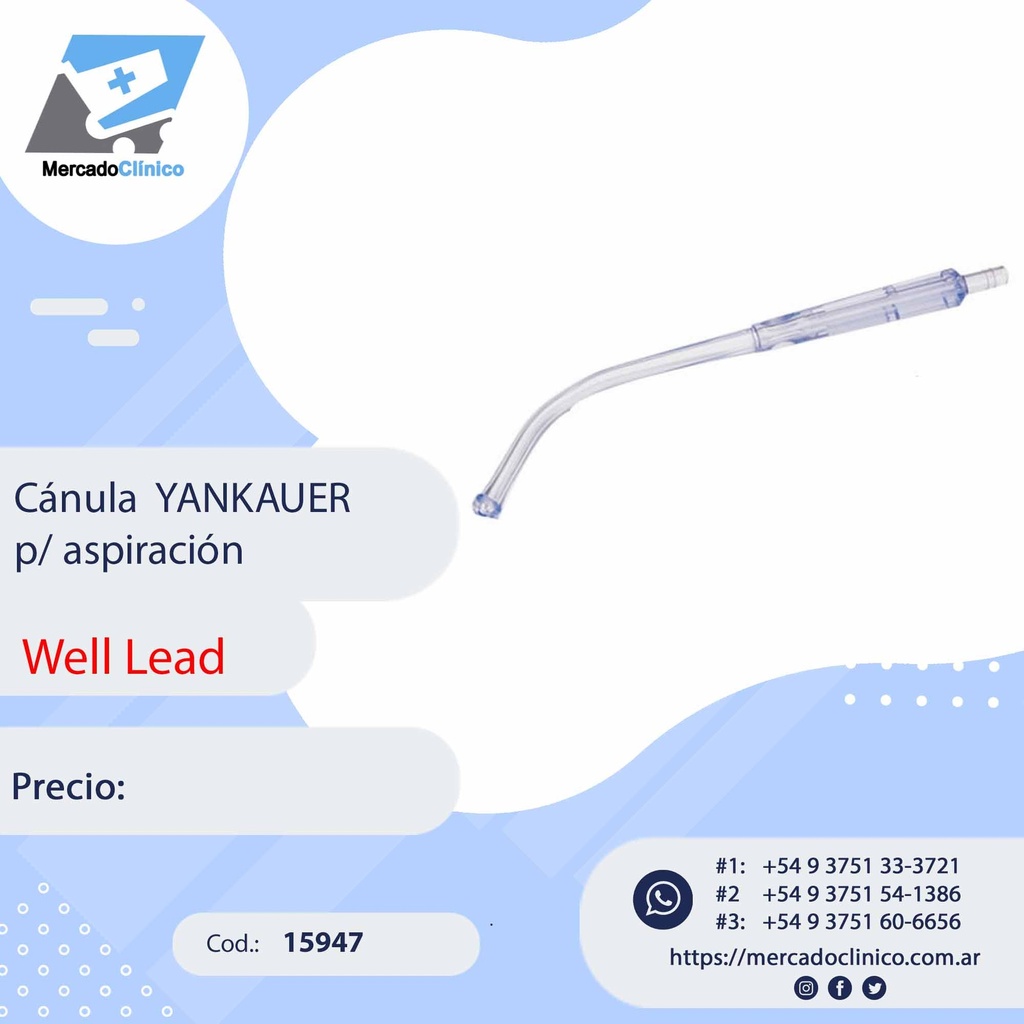 Cánula  YANKAUER  p/ aspiración - WELL LEAD