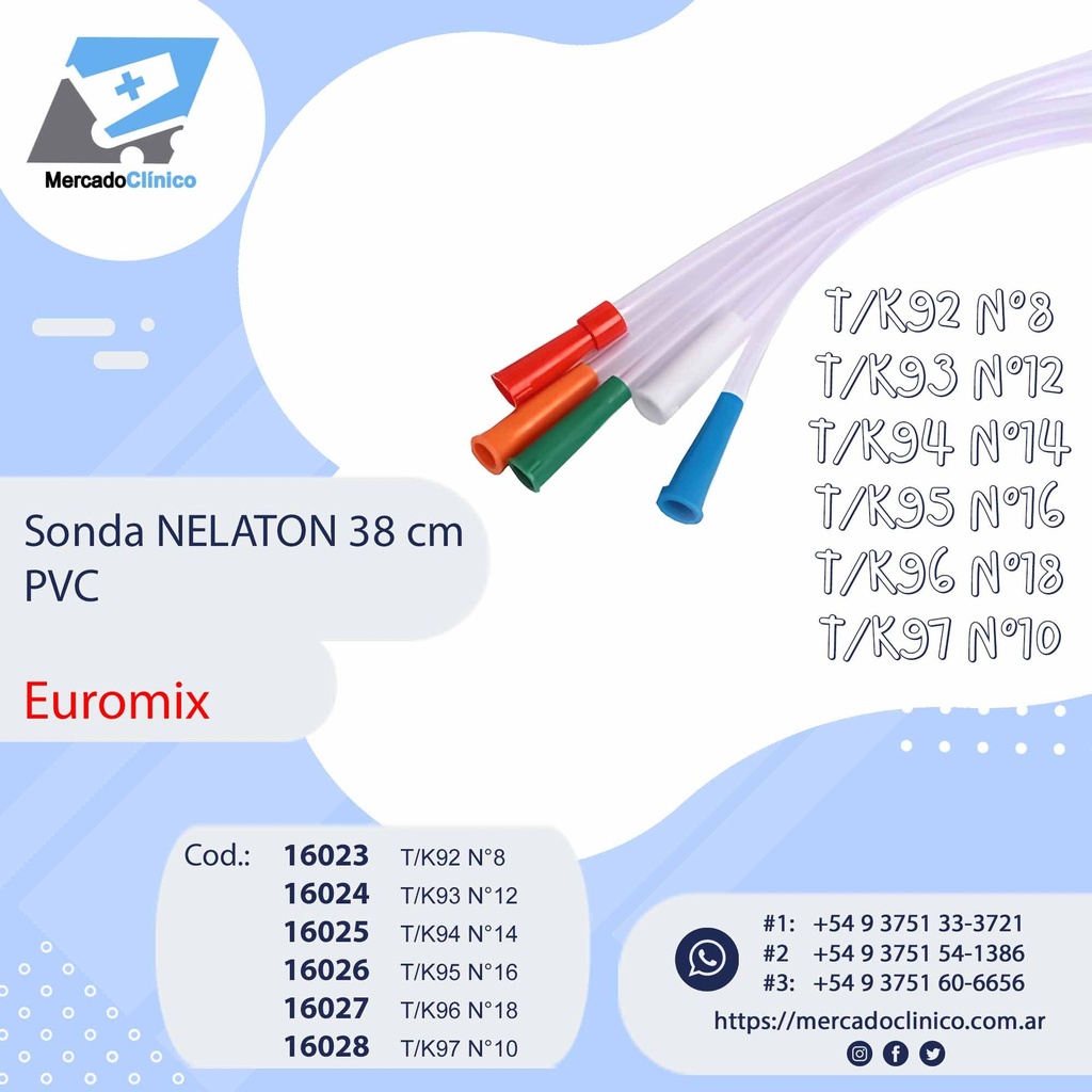 Sonda NELATON  38 cm - PVC - WELL LEAD