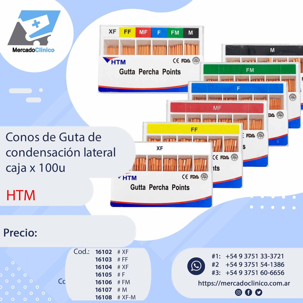 Conos Guta Condensación lat, x 100u  - HTM