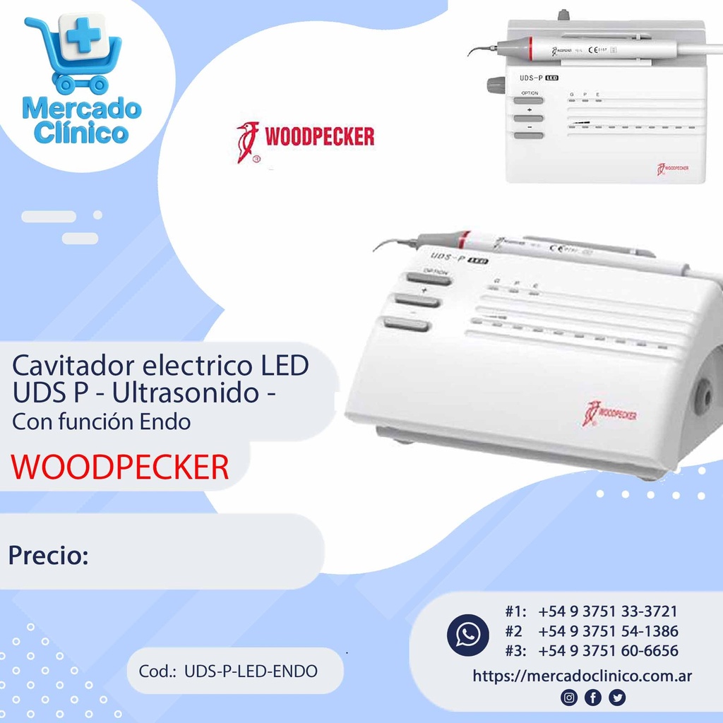 Cavitador eléctrico LED UDS-P LED- Ultrasonido con función Endo- WOODPECKER