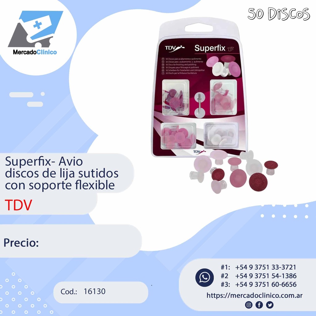 Superfix- Avio  discos de lija sutidos  con soporte flexible - TDV