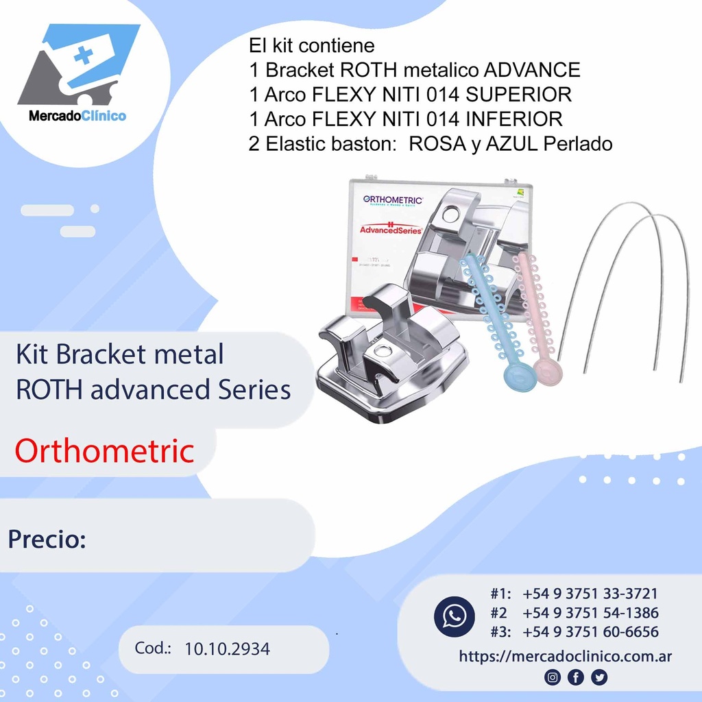 Kit Bracket metal ROTH - Advanced Series - ORTHOMETRIC