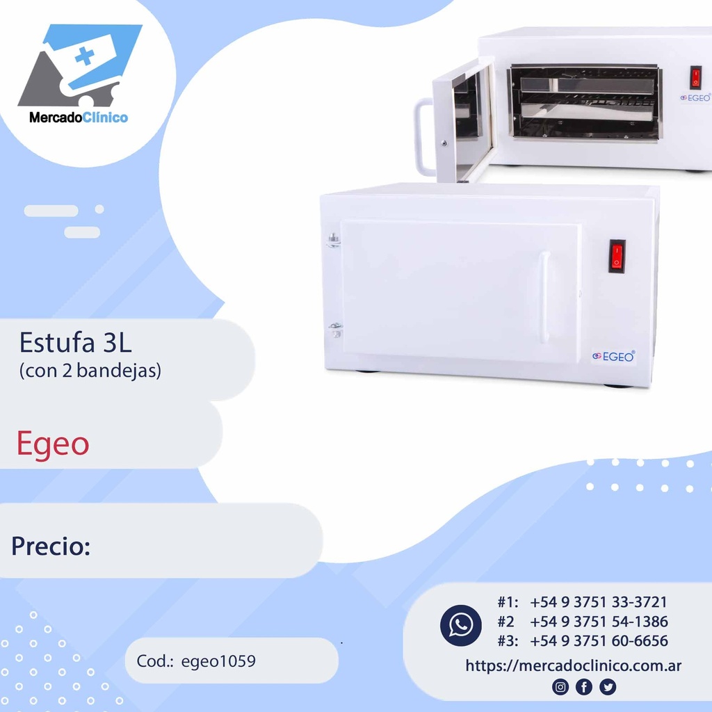 Estufa 3L - Esterilización por Calor - Egeo