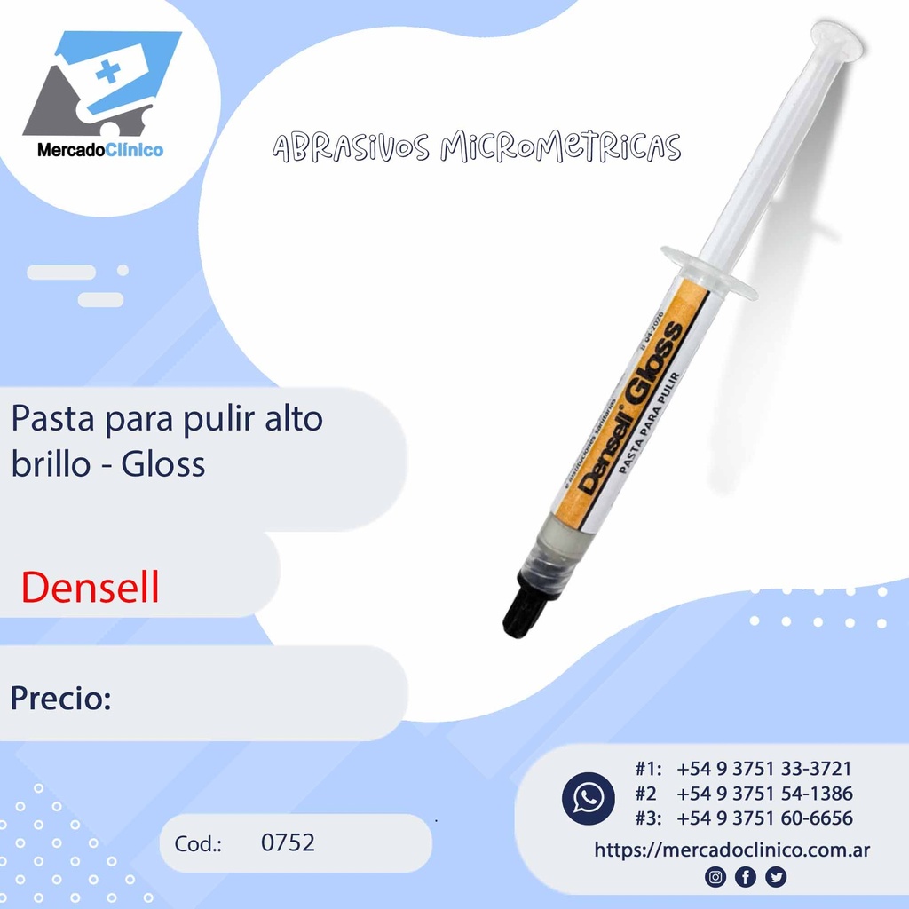 Pasta para pulir alto brillo - Gloss - Densell