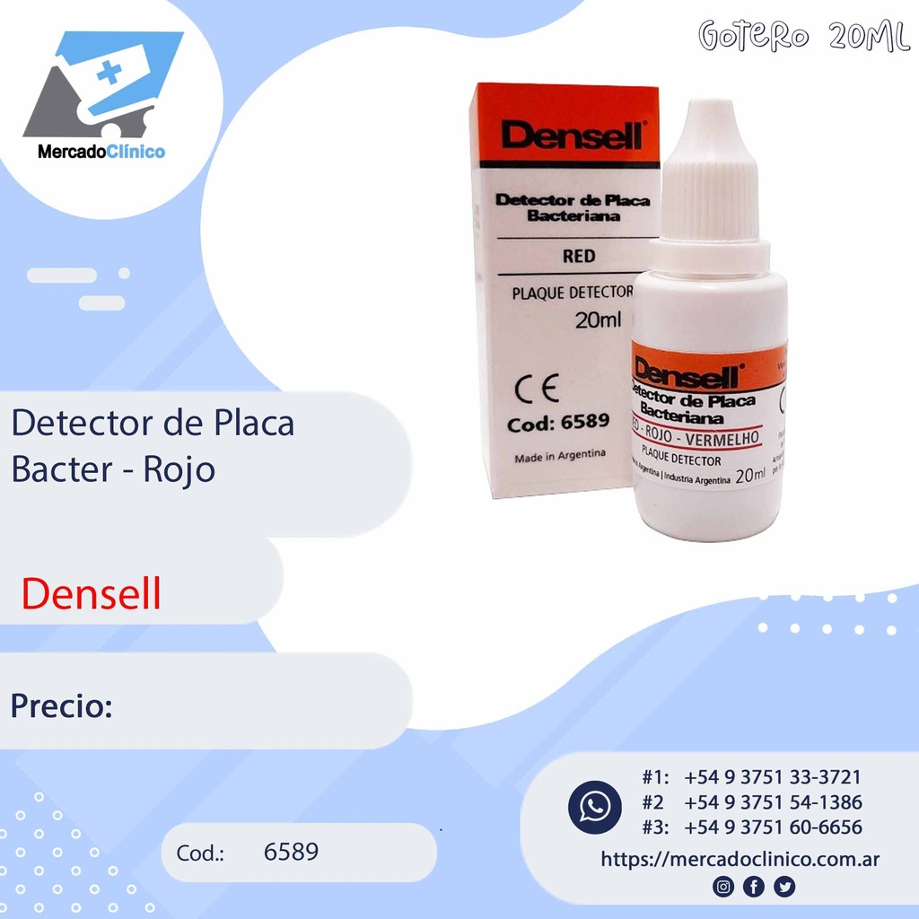 Detector de Placa Bacteriana - Rojo - Densell