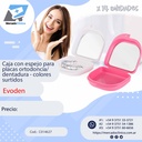 Caja con ESPEJO para placas/ortodoncia/dentadura, caja x 14u SURTIDO - EVODEN