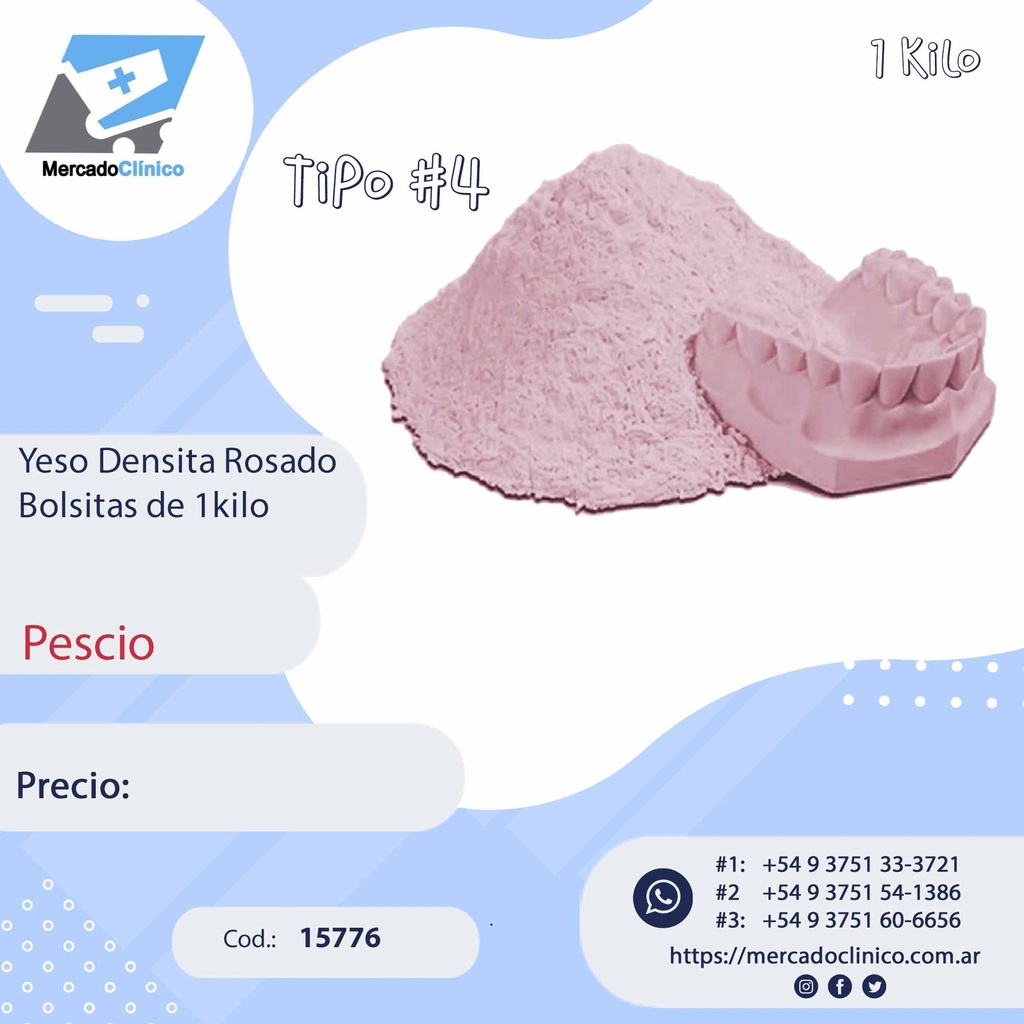 Yeso Densita 1 Kilo - Rosado - Pescio