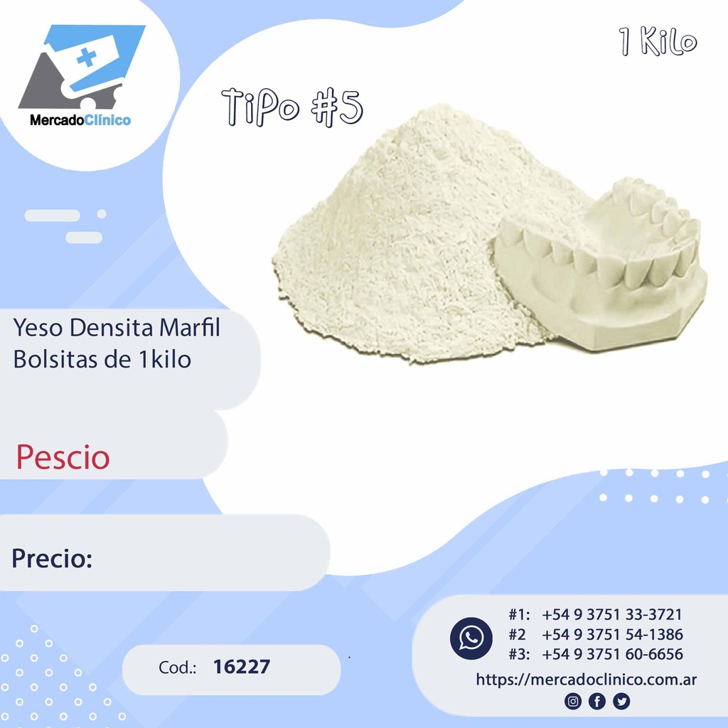 YESO densita - PENSITA - marfil #5 - X 1 KG - PESCIO