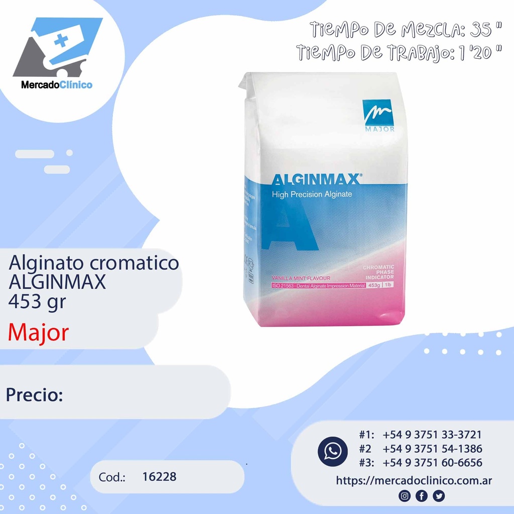 Alginato cromatico ALGINMAX 453 gr - MAJOR