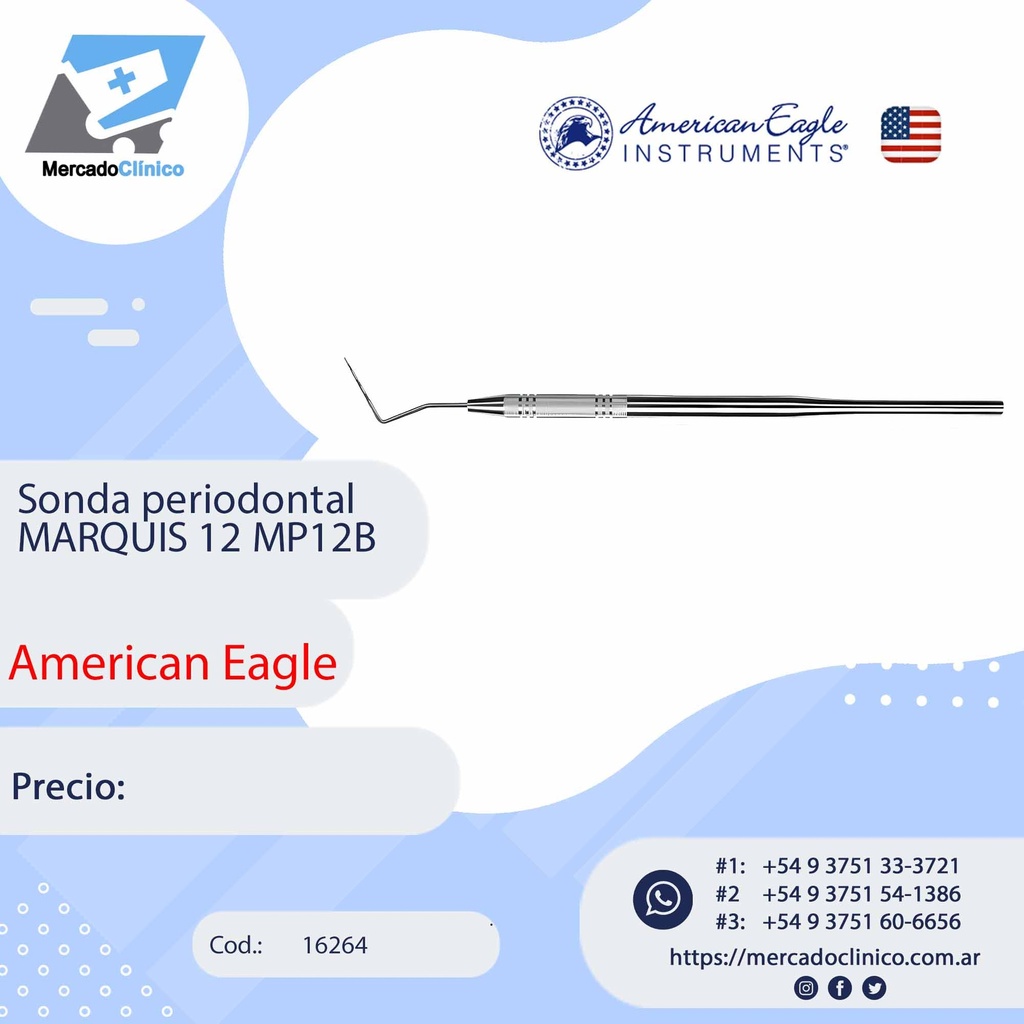 Sonda periodontal  MARQUIS 12 MP12B - American Eagle