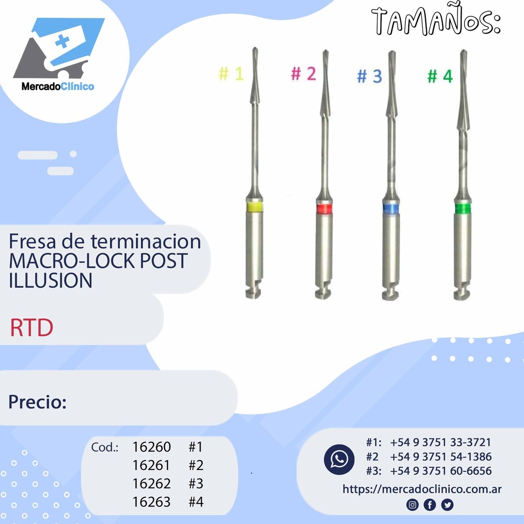 Fresa de terminación, MACRO-LOCK POST ILLUSION #4 - RTD