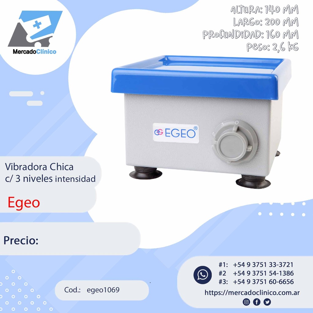 Vibradora Chica c/ 3 niveles intensidad - EGEO