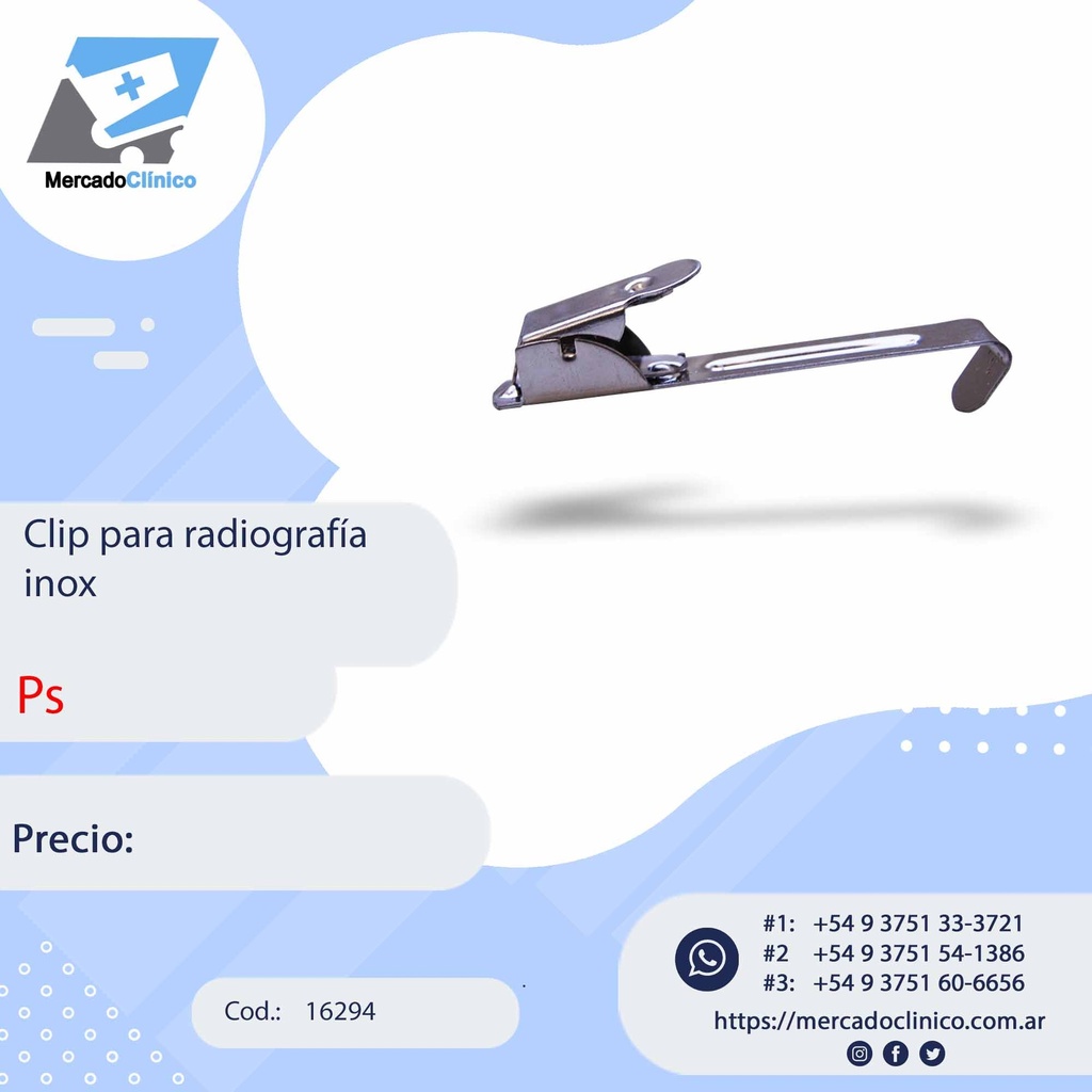 Clips para radiografía inox - Ps