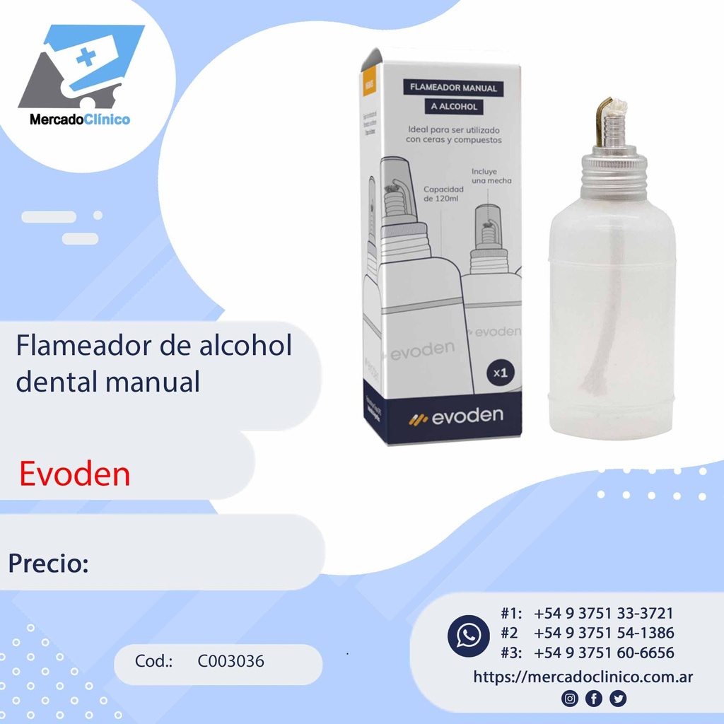 Flameador de alcohol dental manual - EVODEN