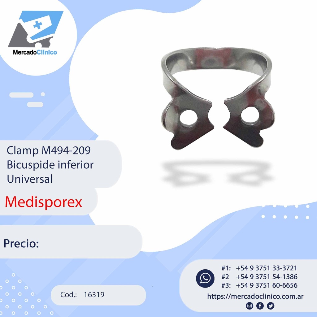 Clamp M494-209 Bicuspide inferior Universal - Medisporex