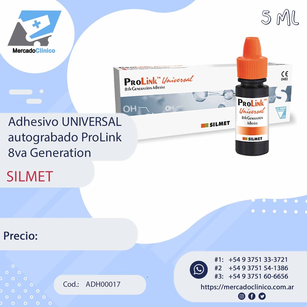 Adhesivo UNIVERSAL autograbado ProLink 8va Generation
