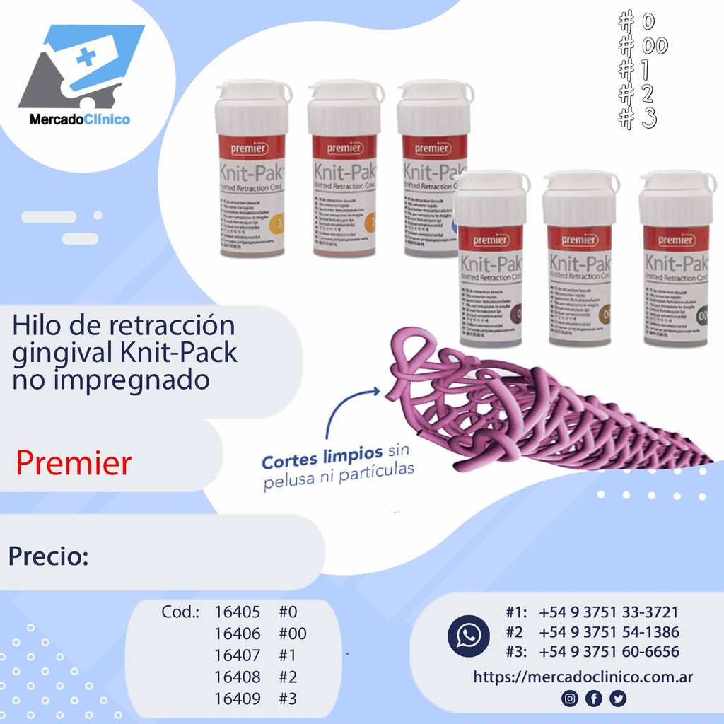 Hilo de retracción gingival - Knit-Pack no impregnado - PREMIER