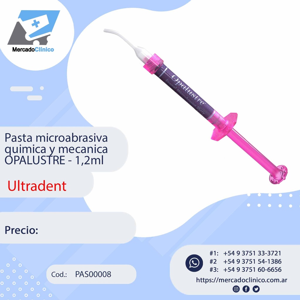 Pasta microabrasiva química y mecánica OPALUSTRE - 1,2ml - Ultradent