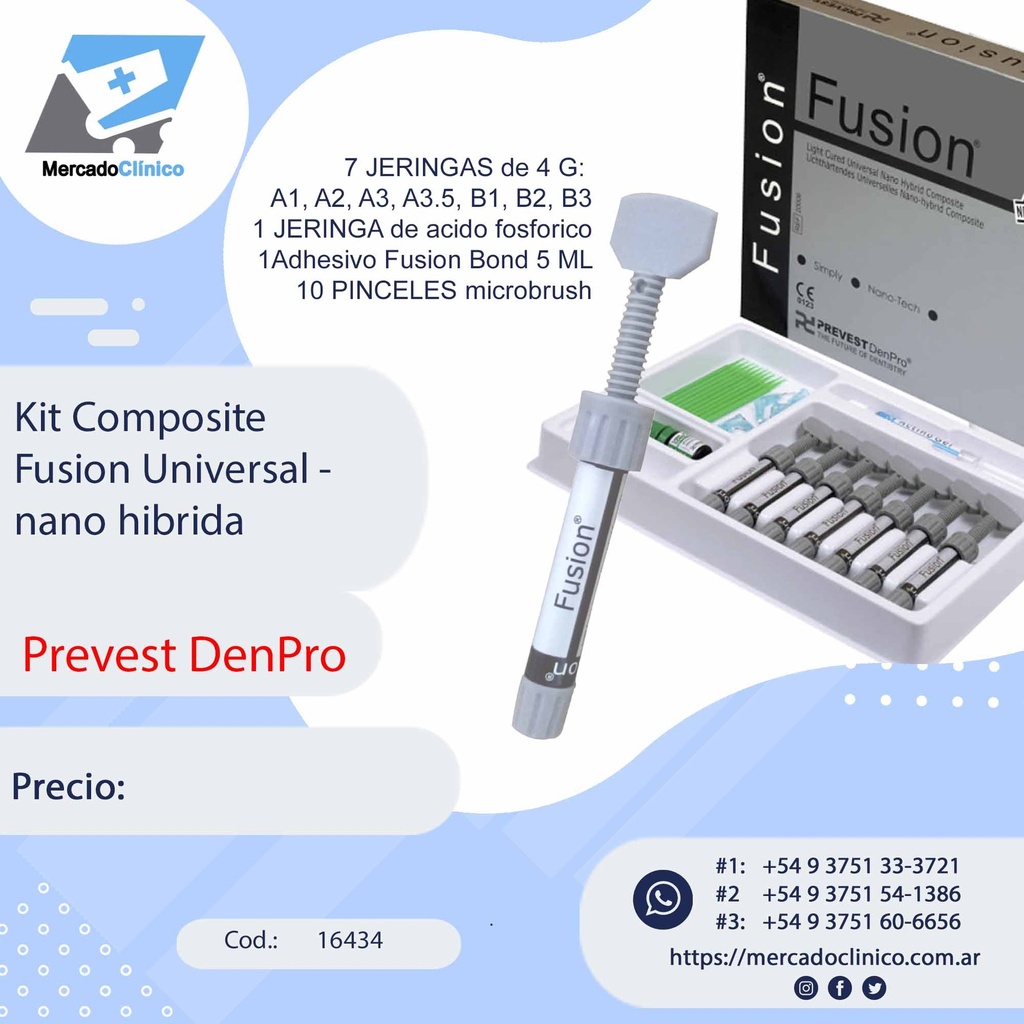 Kit Composite  Fusion Universal -  nano hibrida- Prevest