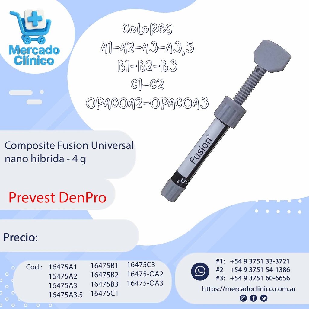 Composite Fusion Universal  nano hibrida - 4 g - Prevest