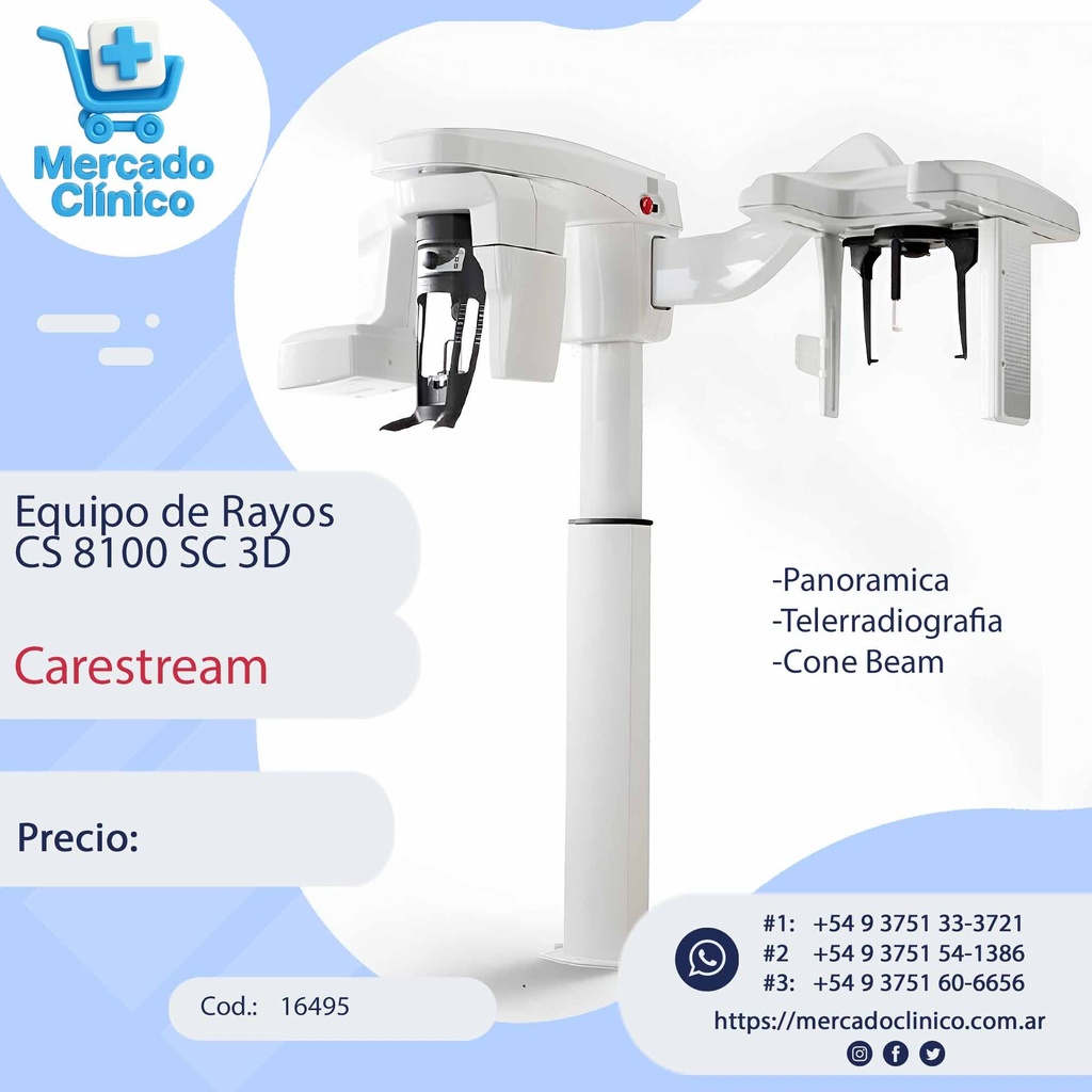 Equipo de rayos CS 8100 SC 3D - PANO / TELE / TOMO - CARESTREAM