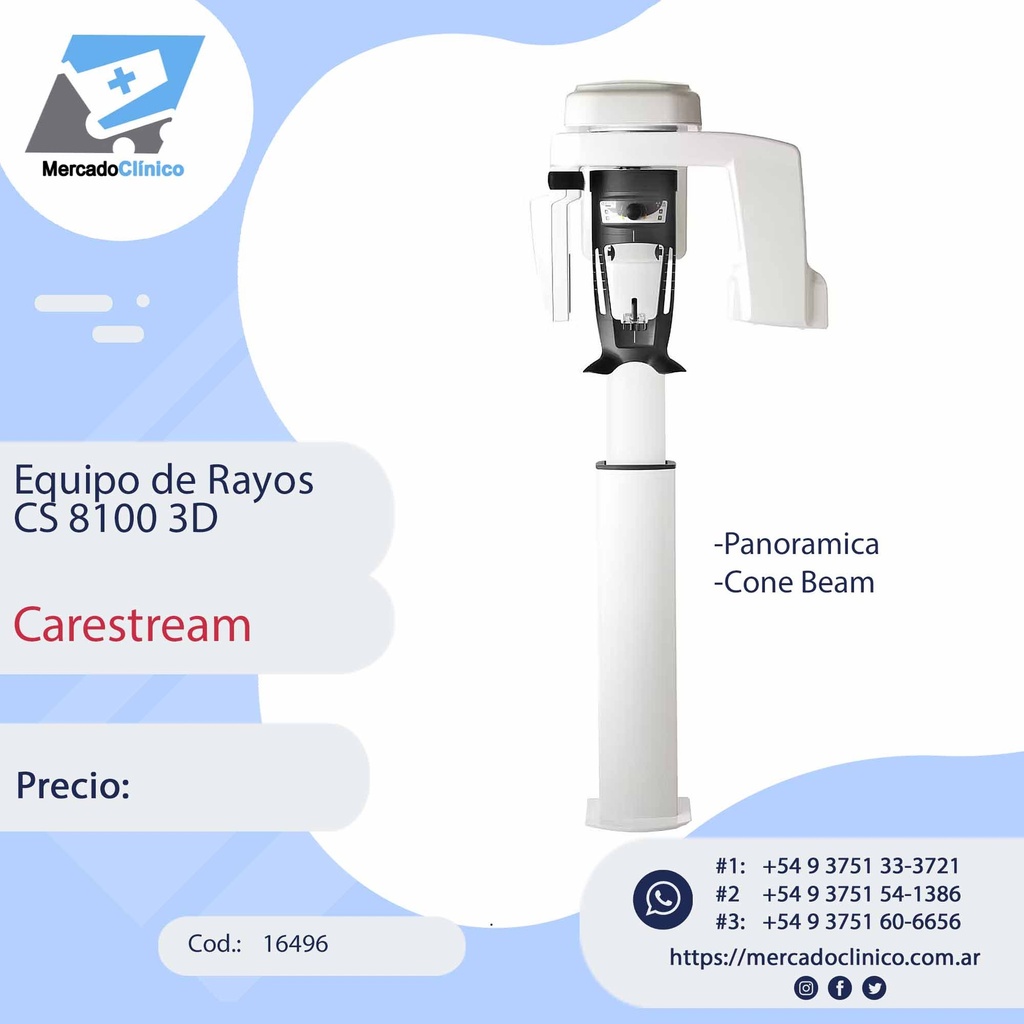 Equipo de rayos CS 8100 SC 3D - PANO / TOMO - CARESTREAM