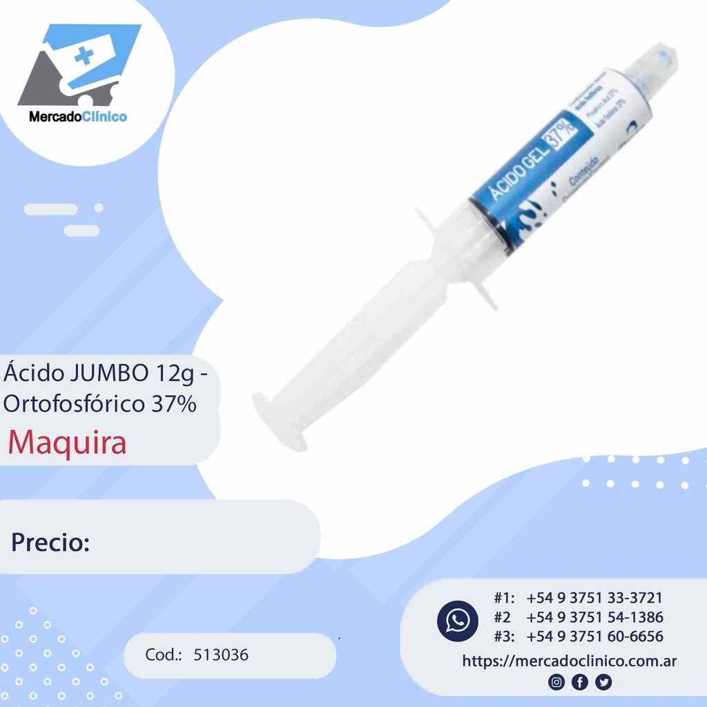 Ácido Fosfórico 37% - Jumbo -1 unidad c/12 gramos - MAQUIRA