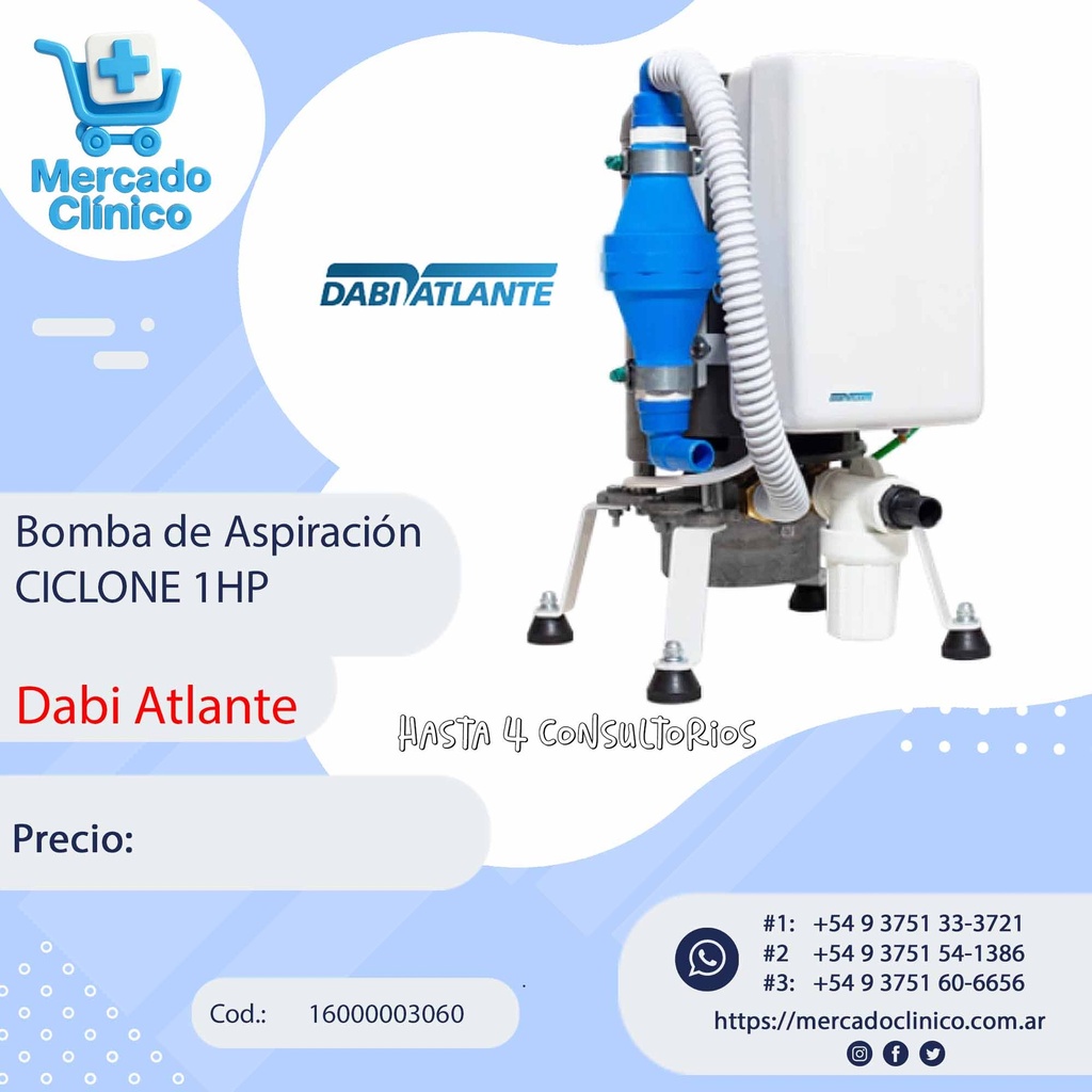 Bomba de Aspiración CICLONE 1HP - Dabi Atlante