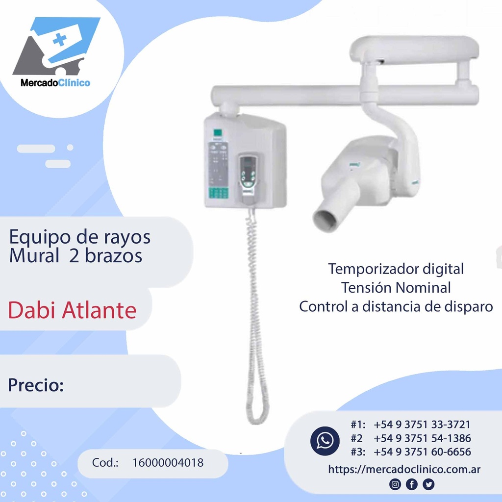Equipo de rayos Mural  2 brazos - Dabi Atlante