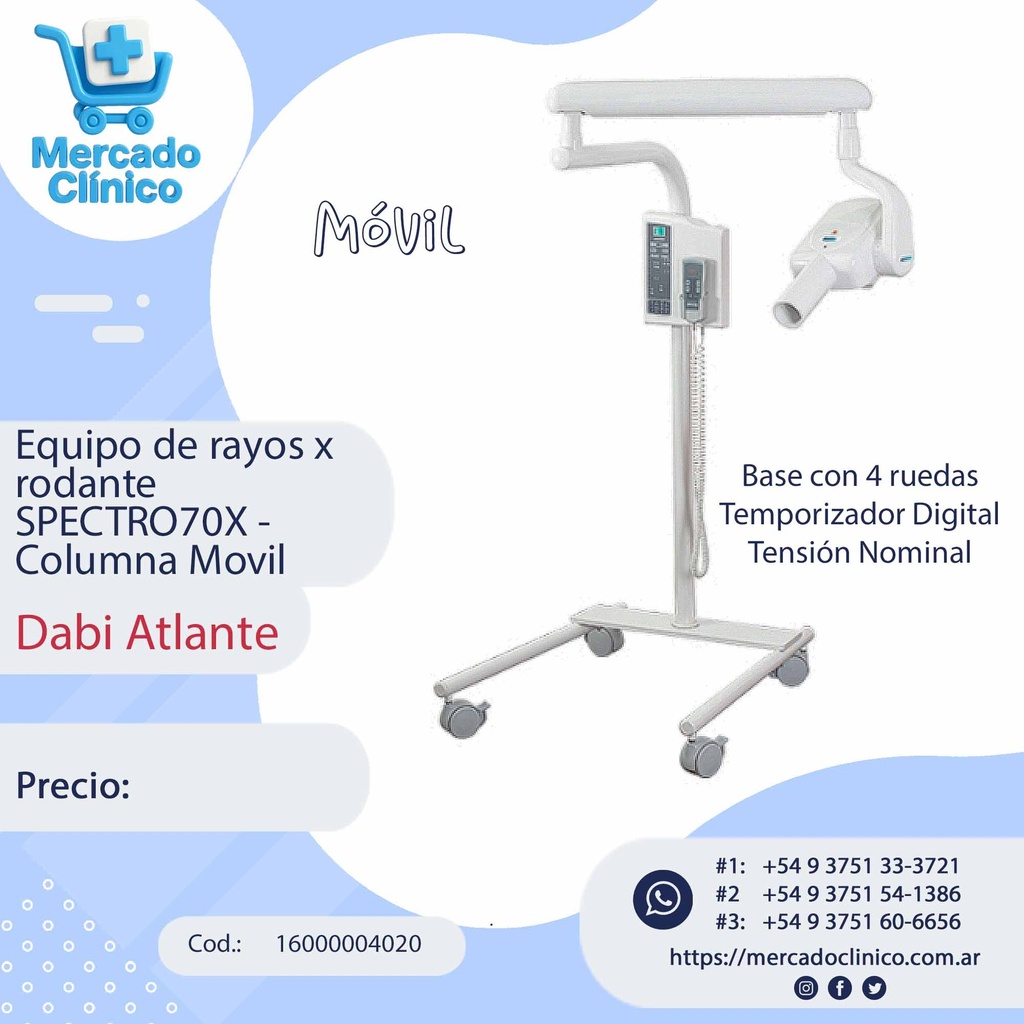 Equipo de rayos x rodante SPECTRO70X - Columna Móvil - Dabi Atlante