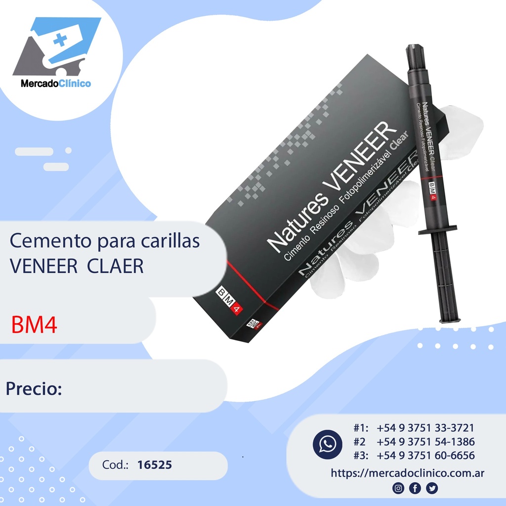 Cemento para carillas - Natural VENEER  CLAER - BM4 - Maquira