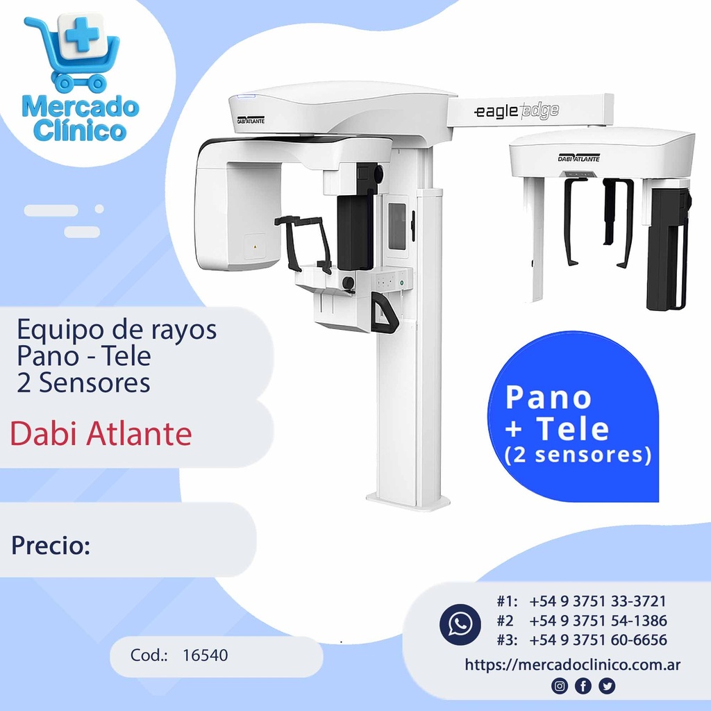 Equipo de rayos Pano - Tele 2 Sensores - Dabi Atlante